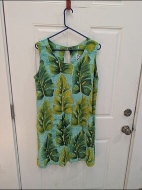Jams World Sleeveless Monstera Leaf Dress